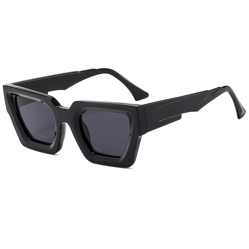 Retro thick frame fashion Sunglasses square Personality eyeglass frames Color lenses Anti-blue light glasses
