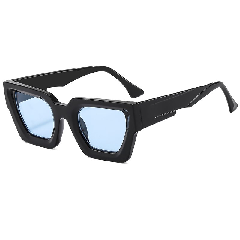 Retro thick frame fashion Sunglasses square Personality eyeglass frames Color lenses Anti-blue light glasses