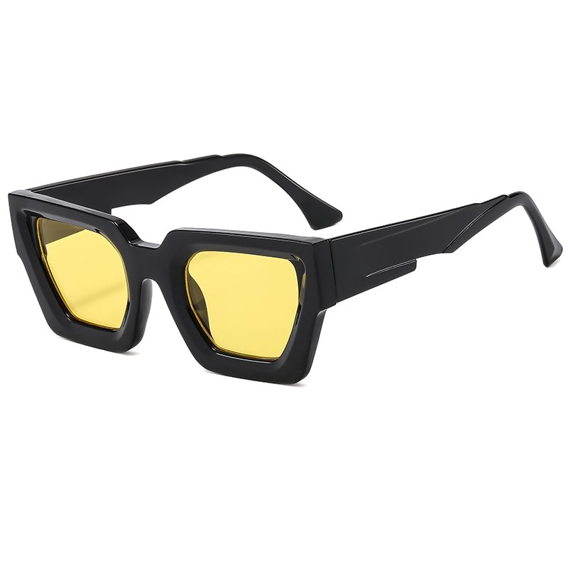 Retro thick frame fashion Sunglasses square Personality eyeglass frames Color lenses Anti-blue light glasses