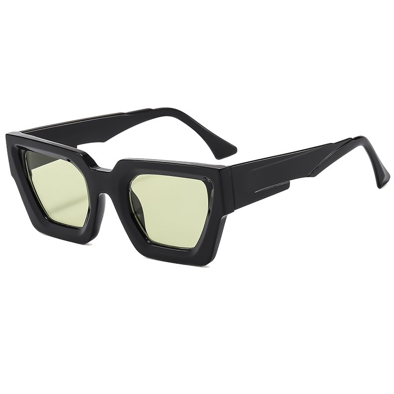 Retro thick frame fashion Sunglasses square Personality eyeglass frames Color lenses Anti-blue light glasses