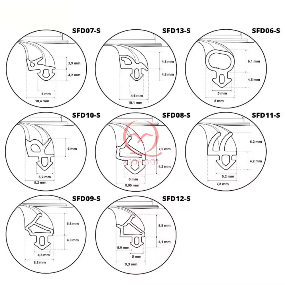 XIONGQI Frame Sealing Window Seals For Aluminium Glass Rubber Door Or Window Soundproof Weather seal strip