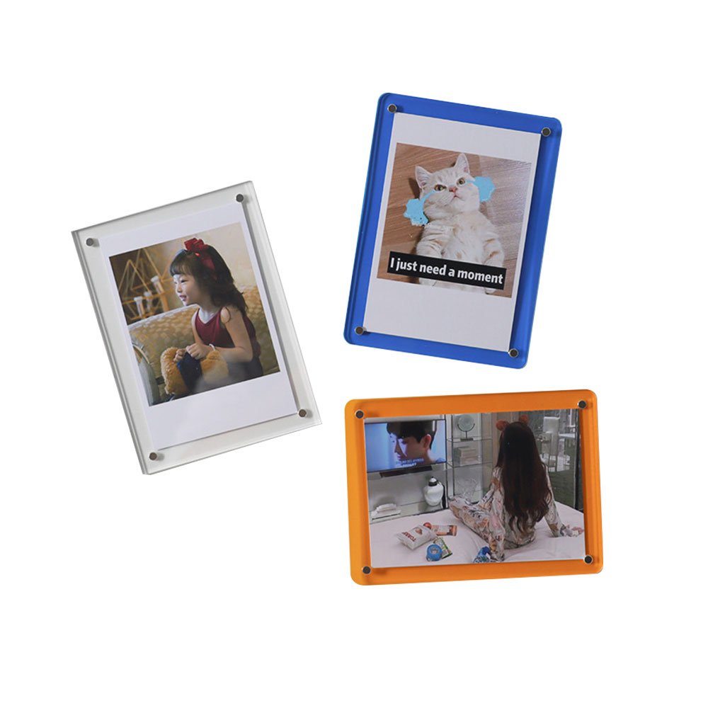 Factory wholesale 4x4 inch Double Sied Desktop Frames Acrylic crystal Magnet Photo Frame
