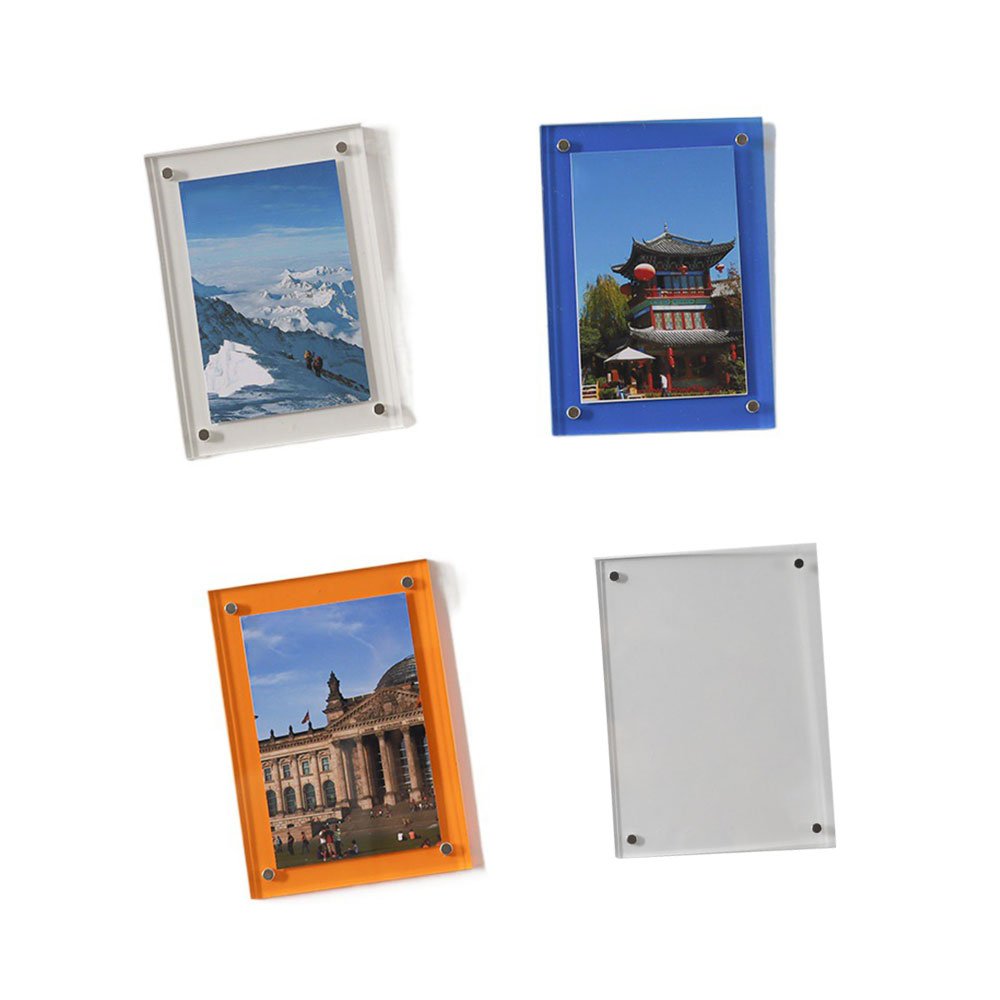 Factory wholesale 4x4 inch Double Sied Desktop Frames Acrylic crystal Magnet Photo Frame