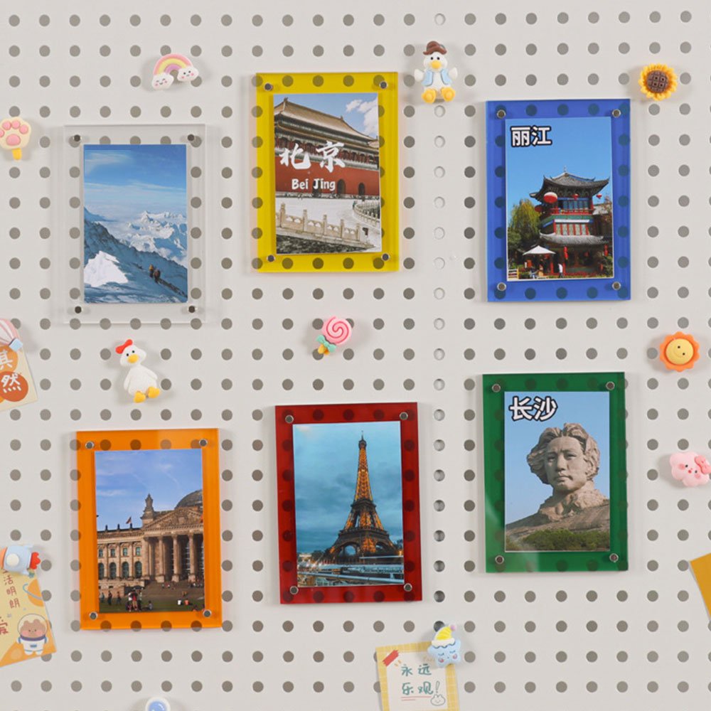 Factory wholesale 4x4 inch Double Sied Desktop Frames Acrylic crystal Magnet Photo Frame