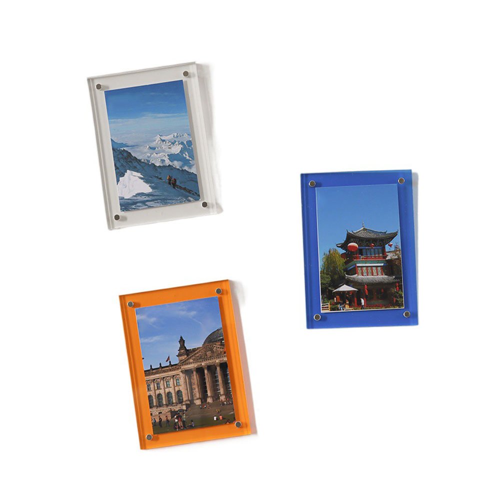 Factory wholesale 4x4 inch Double Sied Desktop Frames Acrylic crystal Magnet Photo Frame