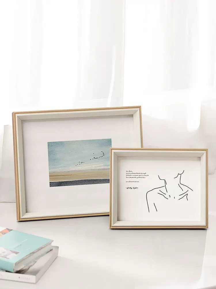 Wholesale Home Decor Photo Frames MDF Wooden Collage Photo Frame Removable Simple And Easy Nail-free Painting Frame