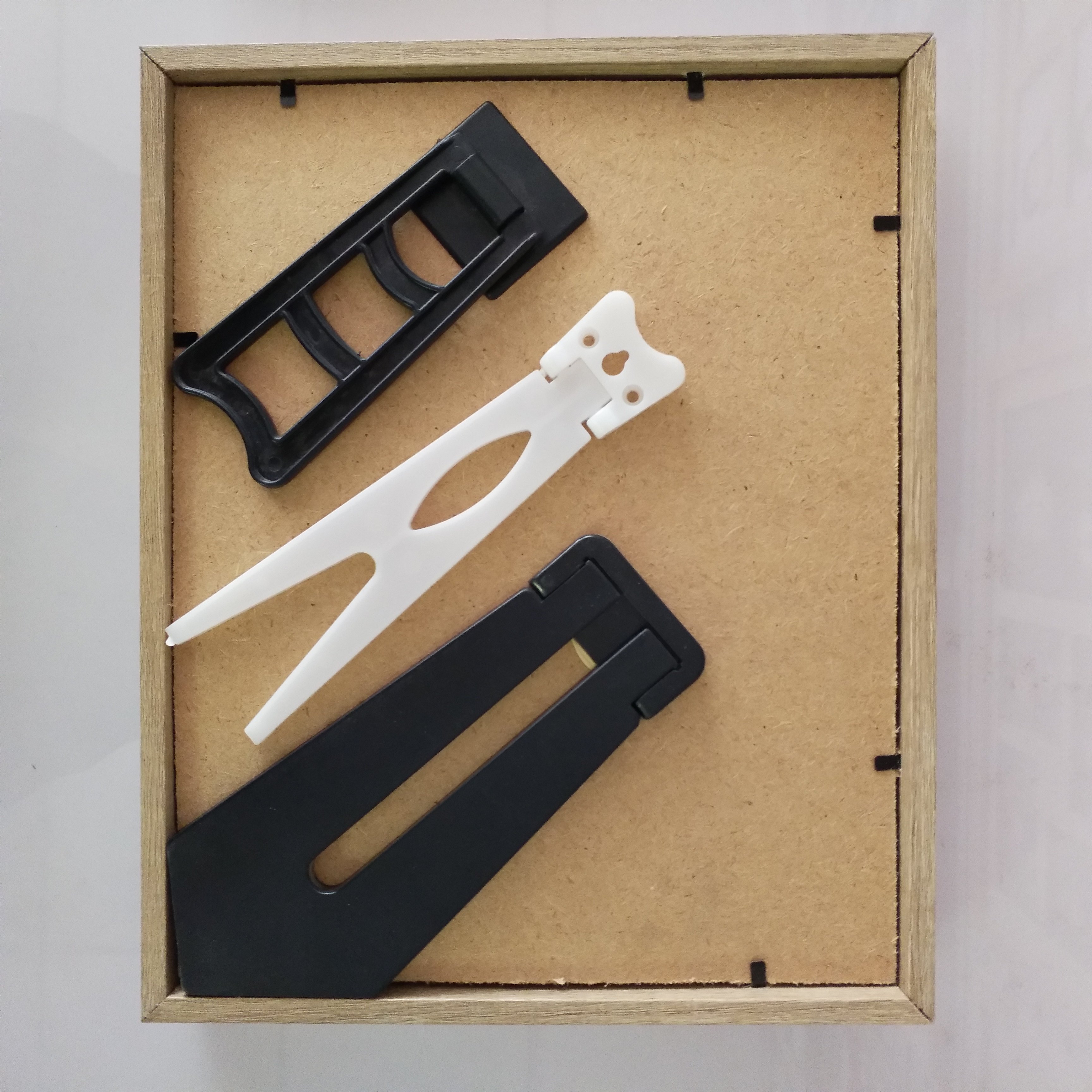 PVC material art photo frame easel backs standing backboard bracket