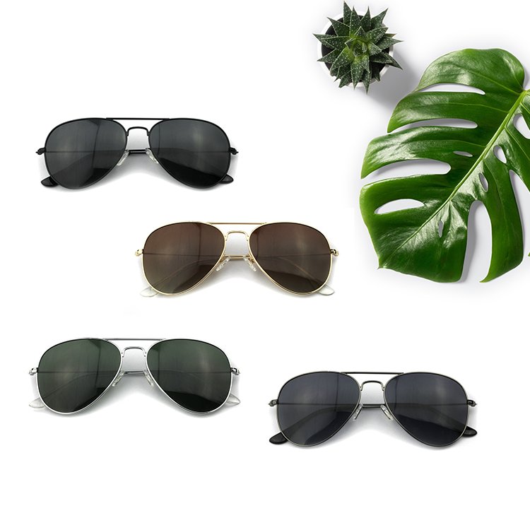 Vintage Rimless Alloy Aviation Pilot Sunglasses For Men 2021 Brand Gradient Sun Glasses Female Metal Oval Shades Black Brown