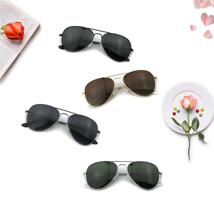 Vintage Rimless Alloy Aviation Pilot Sunglasses For Men 2021 Brand Gradient Sun Glasses Female Metal Oval Shades Black Brown