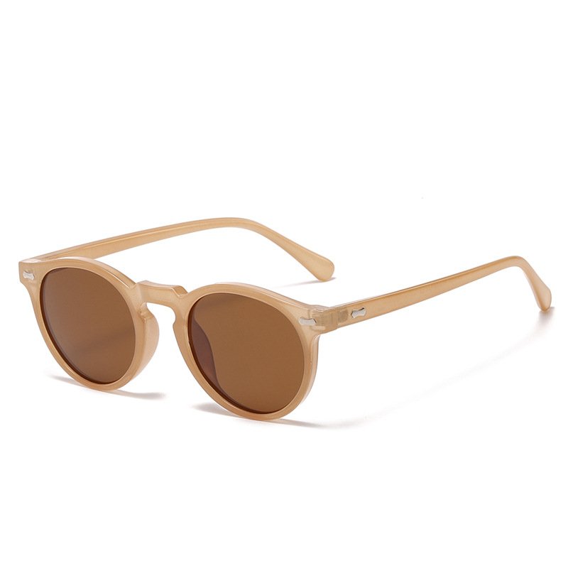 Hot sale vintage Fashionable Custom Logo Women Retro polarized famous brand Sun Glasses round Frame Trendy Ladies Sunglasses