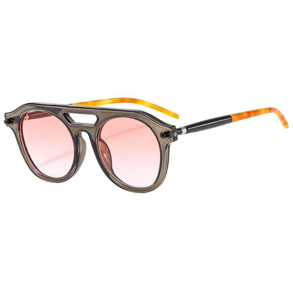 Fashion Retro Women Men Punk INS personality Sun Glasses UV400 Shades Double Bridges Sunglasses round frog mirror outdoors