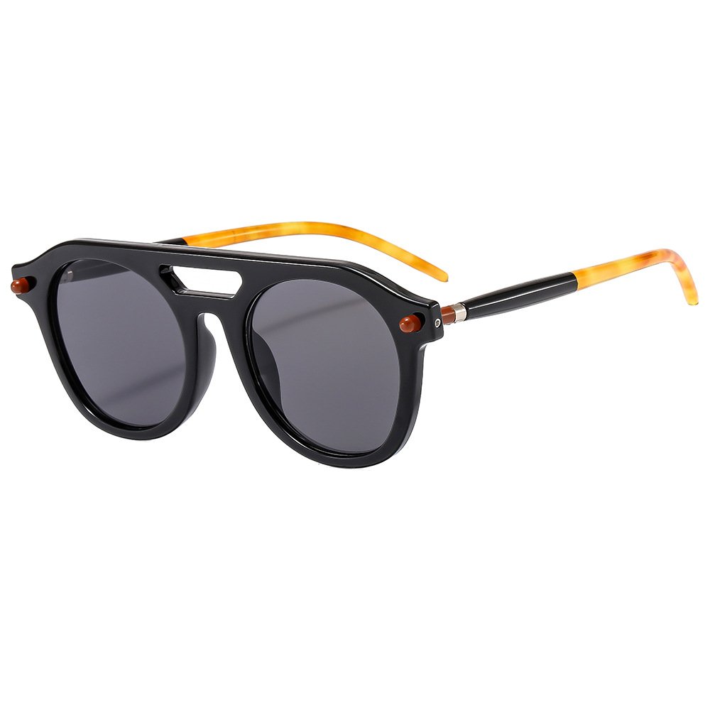 Fashion Retro Women Men Punk INS personality Sun Glasses UV400 Shades Double Bridges Sunglasses round frog mirror outdoors