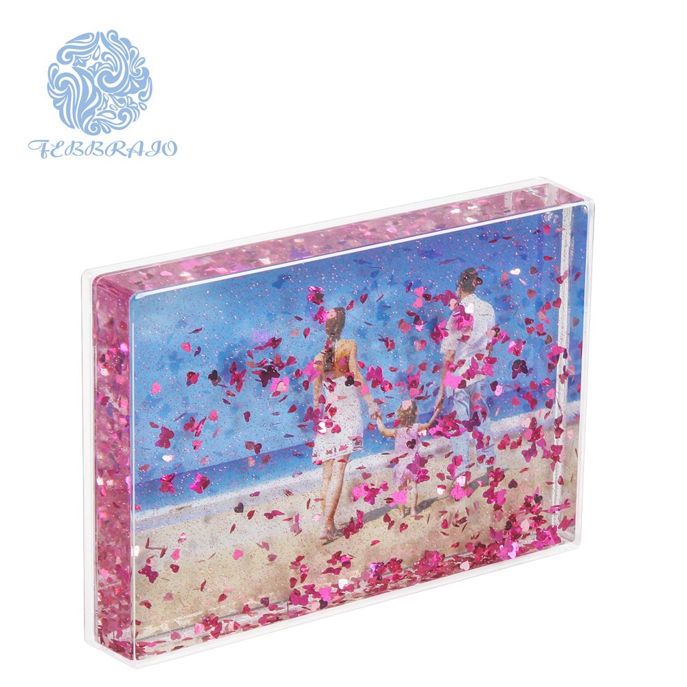 Acrylic Liquid Glitter Frames Formed Home Decor Art Frames for 4*6 Inch Photo Home Office Decor