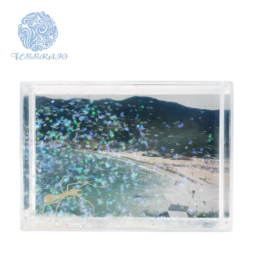 Acrylic Liquid Glitter Frames Formed Home Decor Art Frames for 4*6 Inch Photo Home Office Decor