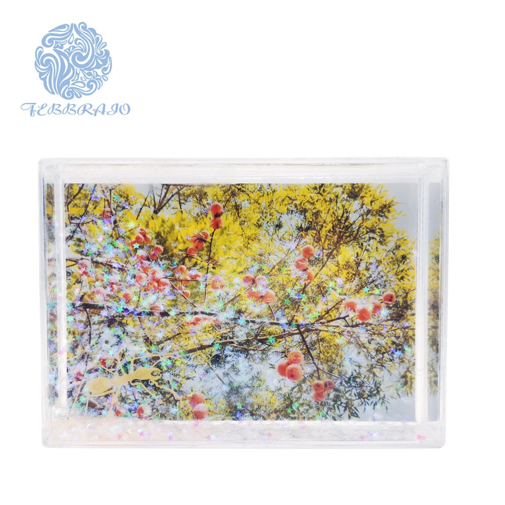 Acrylic Liquid Glitter Frames Formed Home Decor Art Frames for 4*6 Inch Photo Home Office Decor