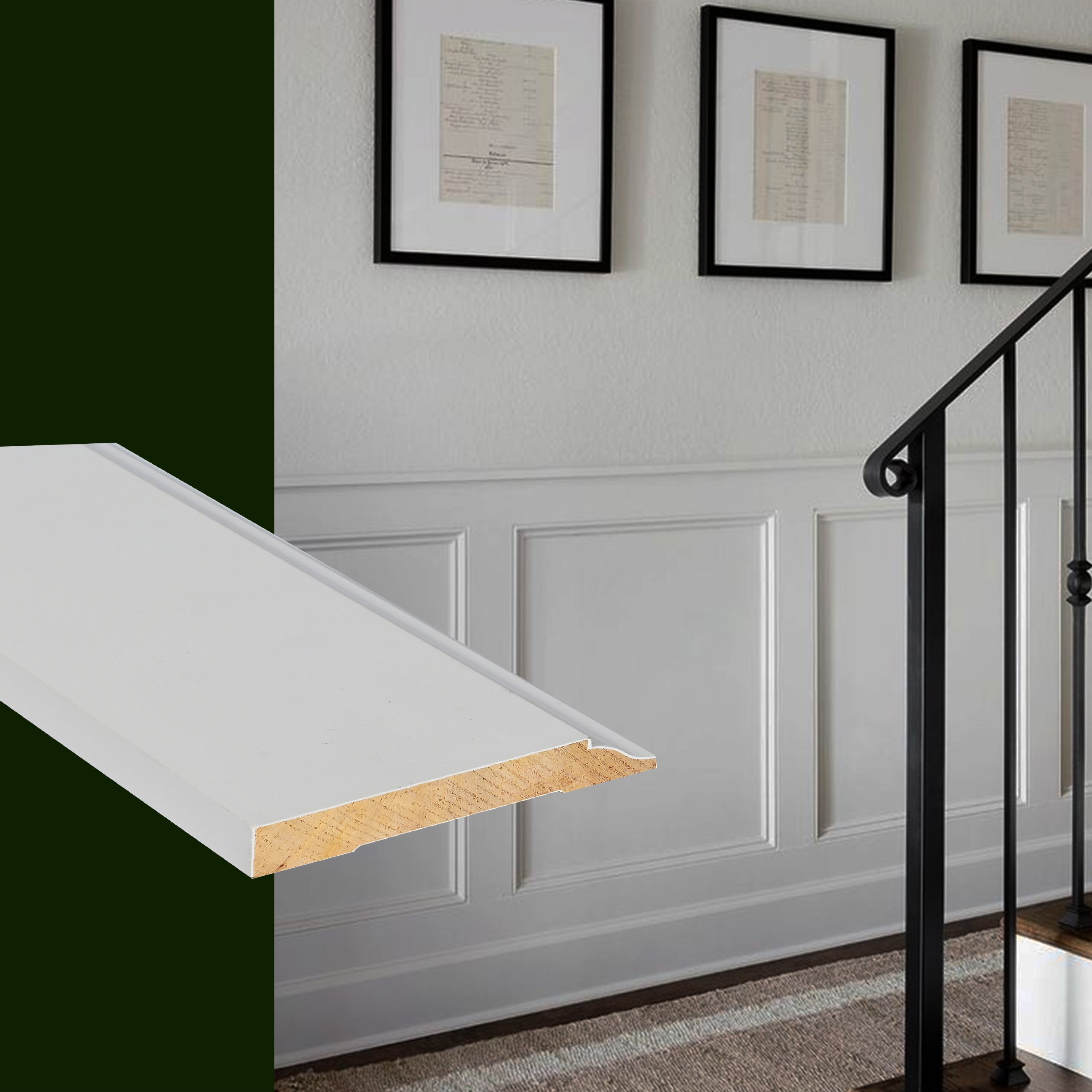 High quality pine board finger jointed white skirting molding baseboard MDF wall skirting board