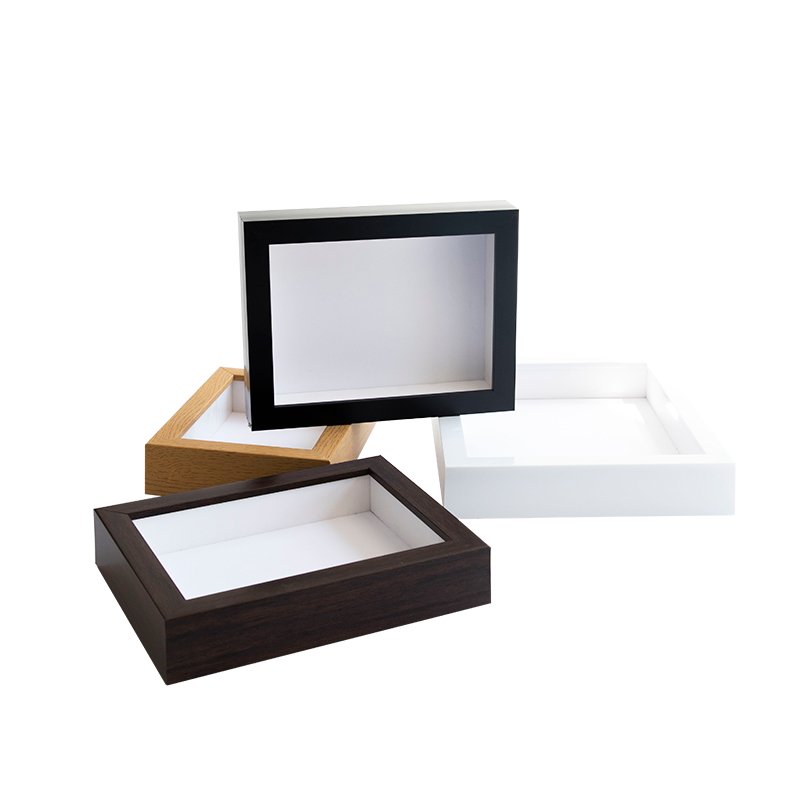 Shadow box wholesale feather art wall decoration 3D deep DIY wholesale wooden shadow box photo frame