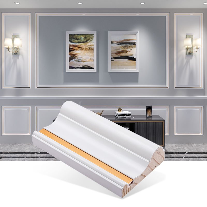 White Primed Decorative Pine wood Mouldings for Furniture Indoor Decoration Door Frame Cabinet Ceiling wood moulding
