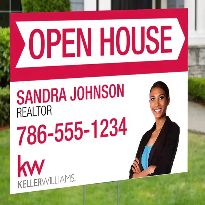 Double Sided Campaign Custom Printed Outdoor Advertising Warnings Road Garden Sign for House Yard Signs with H Metal Stakes