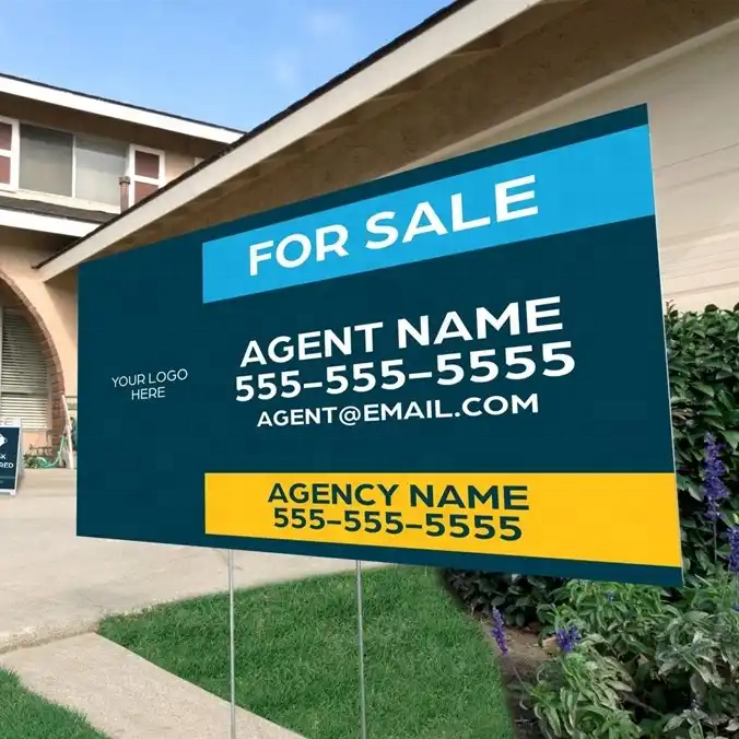 Double Sided Campaign Custom Printed Outdoor Advertising Warnings Road Garden Sign for House Yard Signs with H Metal Stakes
