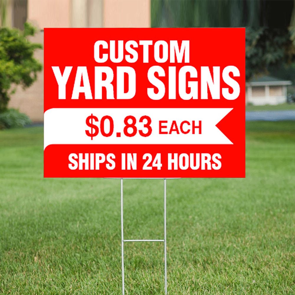 Double Sided Campaign Custom Printed Outdoor Advertising Warnings Road Garden Sign for House Yard Signs with H Metal Stakes