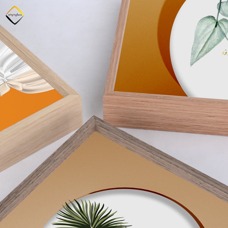 Custom Size Home Decor Wooden Picture Frame Home Decor Metal Frame Bar Aluminum Profiles Wood Effect Photo Frames Moulding