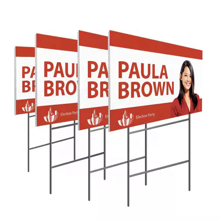 Custom Outdoor Movable Sign Holder Yard Signs Metal Signs Frame Real Estate Yard Advertising H Frames Holder For Lawn