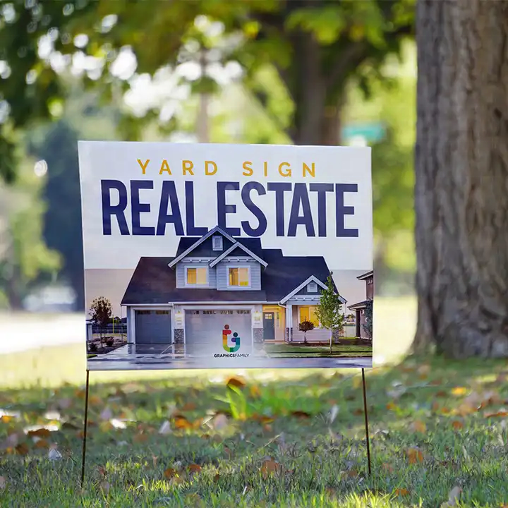 Custom Outdoor Movable Sign Holder Yard Signs Metal Signs Frame Real Estate Yard Advertising H Frames Holder For Lawn