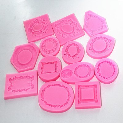 European style retro hollow photo frame fondant silicone mold moldes de resina moldes velas