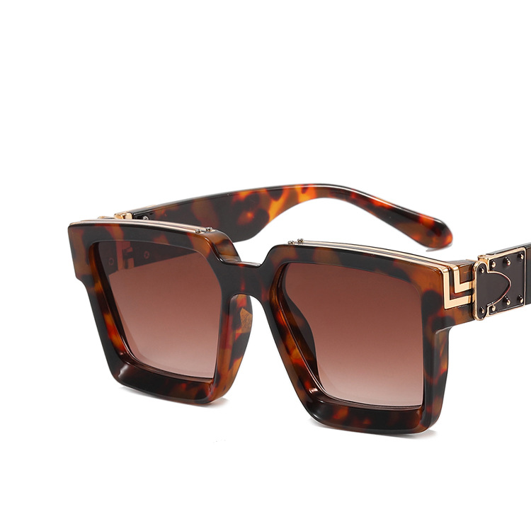 sunglasses 2024 branded popular fashion designer men's luxury custom logo oversized plastic square frame millionaire sunglasses