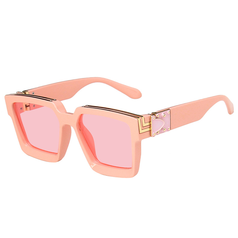 sunglasses 2024 branded popular fashion designer men's luxury custom logo oversized plastic square frame millionaire sunglasses