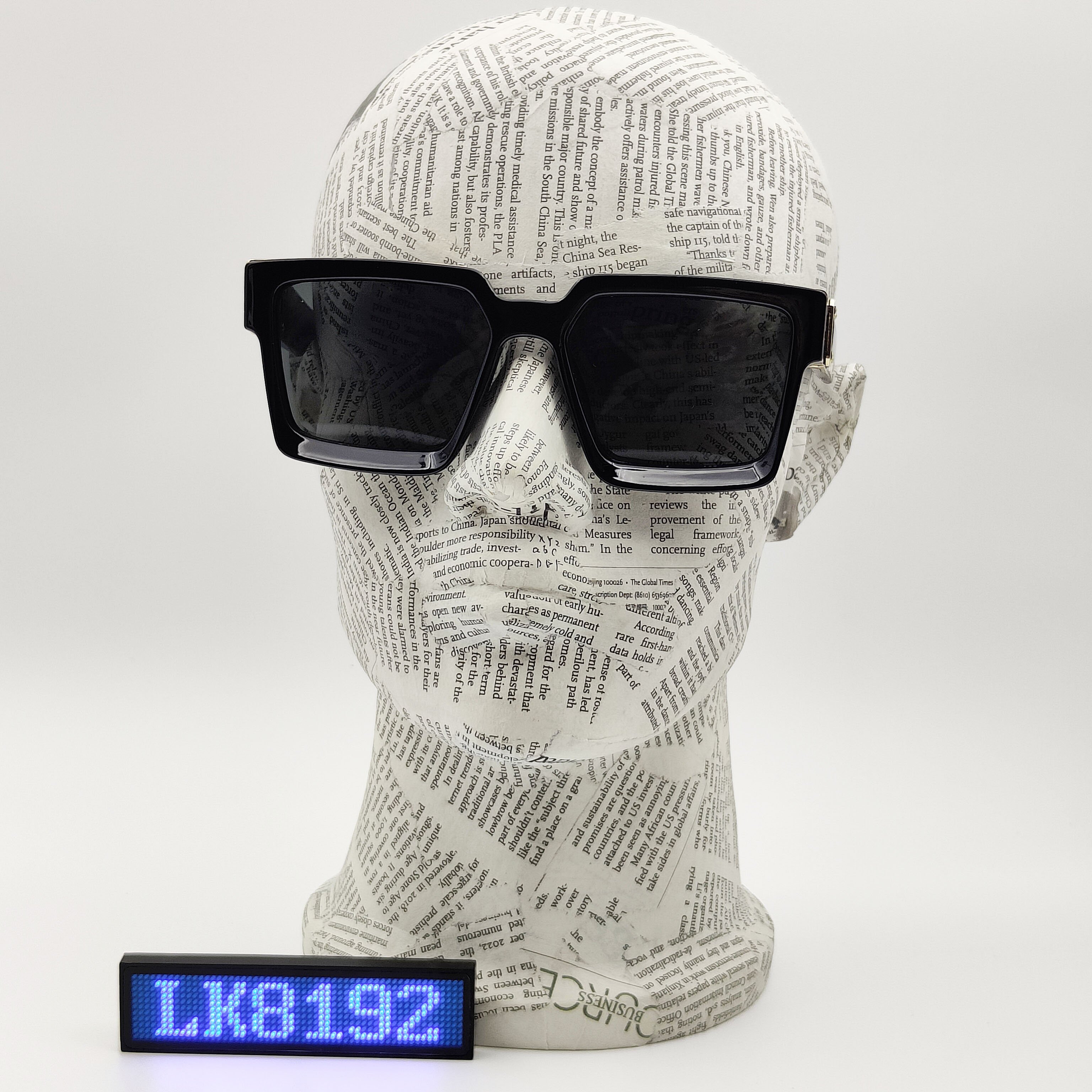 sunglasses 2024 branded popular fashion designer men's luxury custom logo oversized plastic square frame millionaire sunglasses