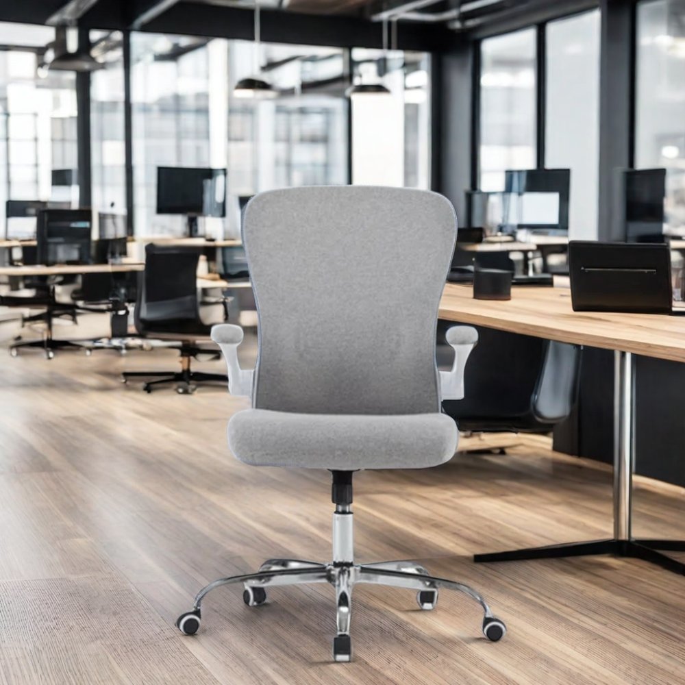 Modern Ergonomic Office Chair Executive Chair Adjustable Swivel Headrest Mesh Chair Steel Metal Base PP PU Material