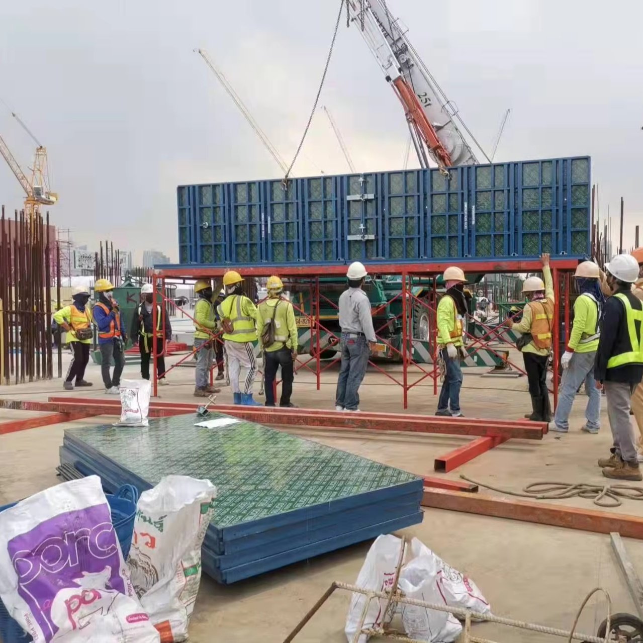 ADTO reusable building pillar concrete moulds construction formwork steel column form framework with plywoods