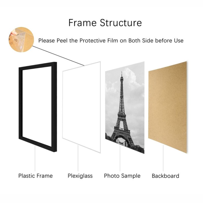 custom different sizes mirror plastic frame hanging/wall wedding photo Painting frame moulding plastic