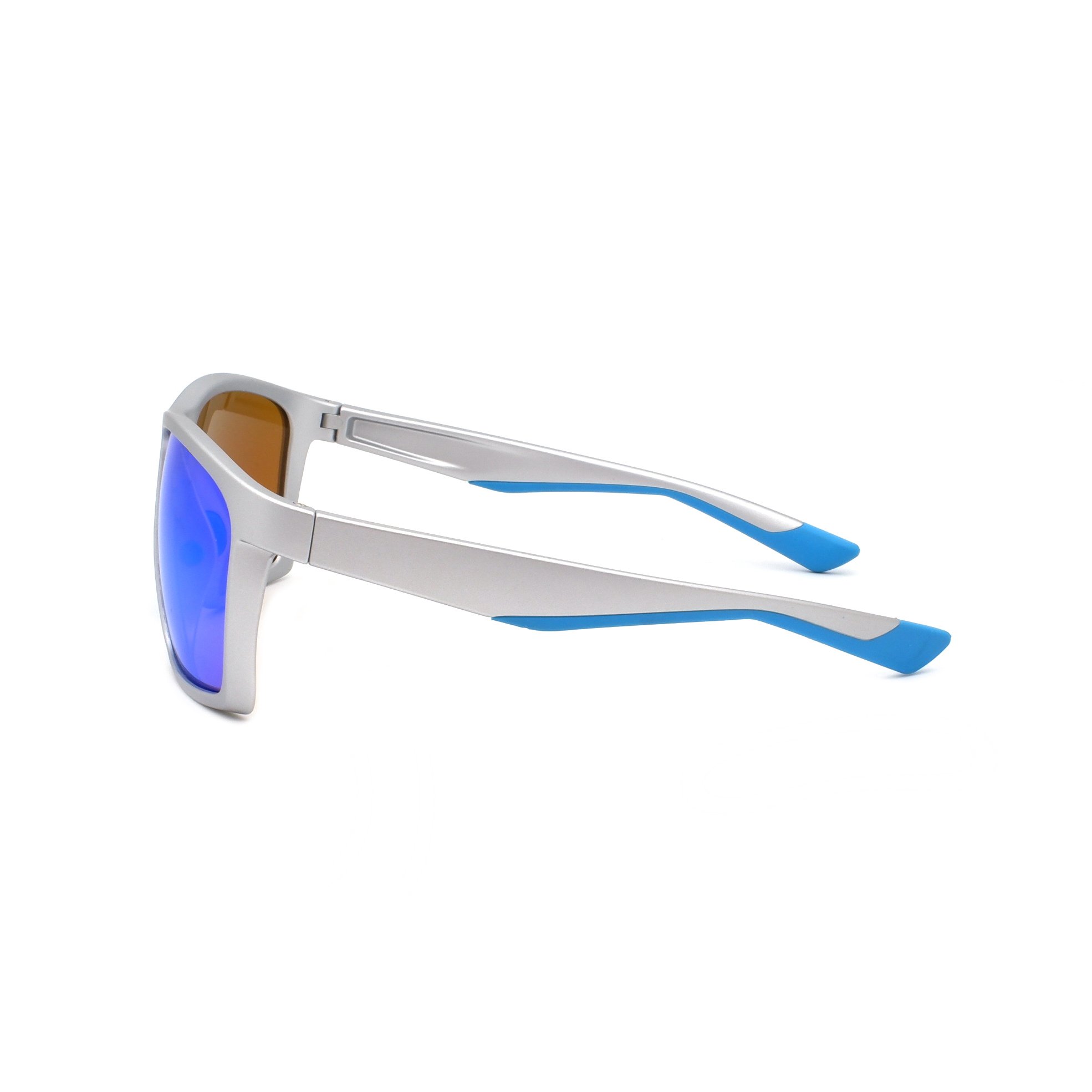2023 good quality silver square frame mirrored polarized sunglasses custom sport sunglasses