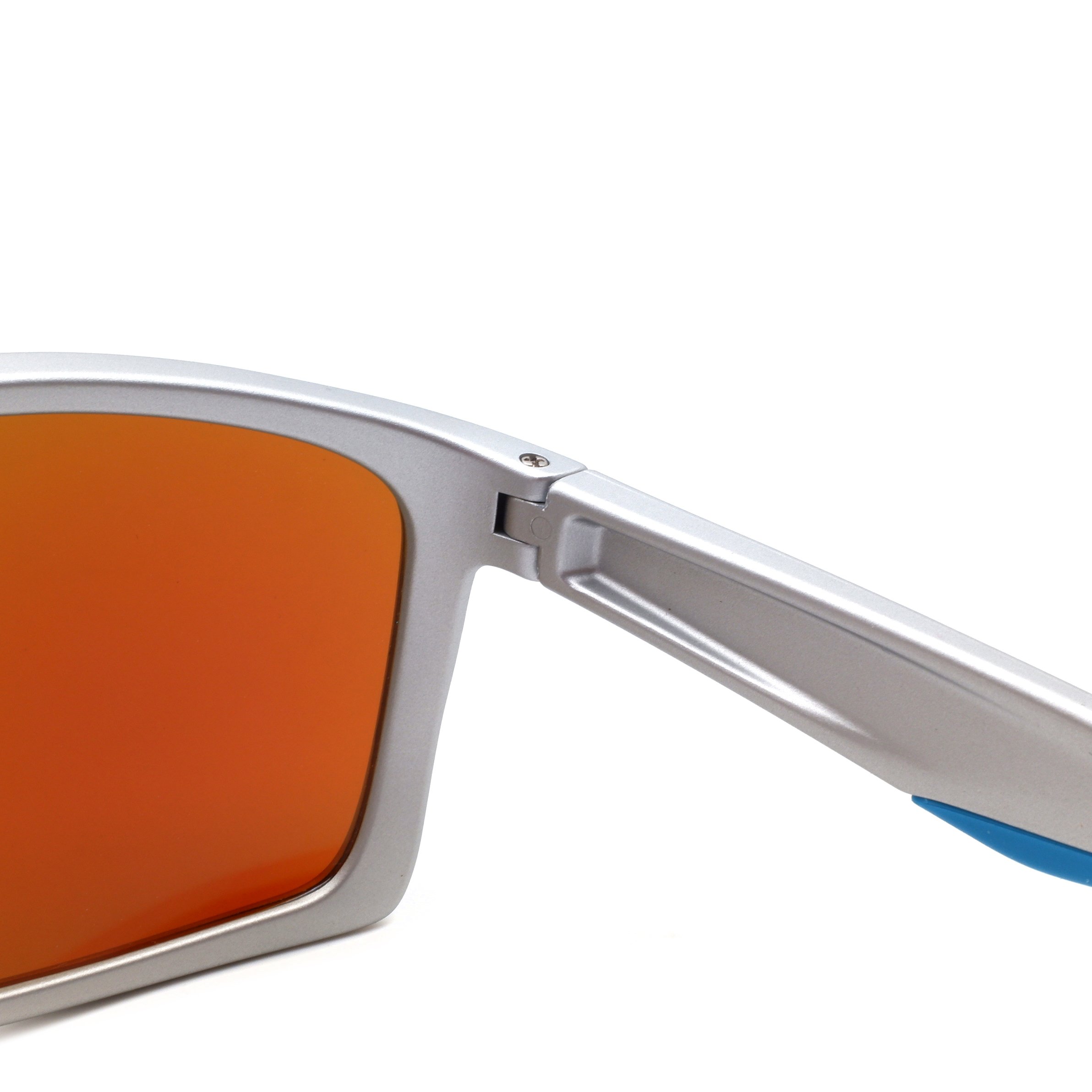 2023 good quality silver square frame mirrored polarized sunglasses custom sport sunglasses
