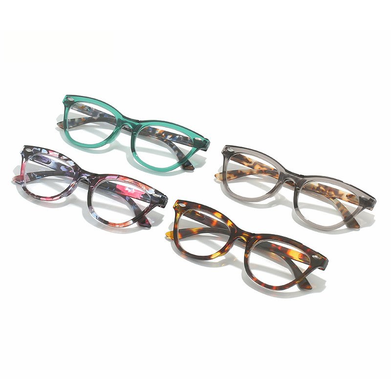 Ready To Ship Fashion Women Men Small Trendy Vintage Unisex Optical Reader PC Frame Cat Eye Reading Glasses For Adults
