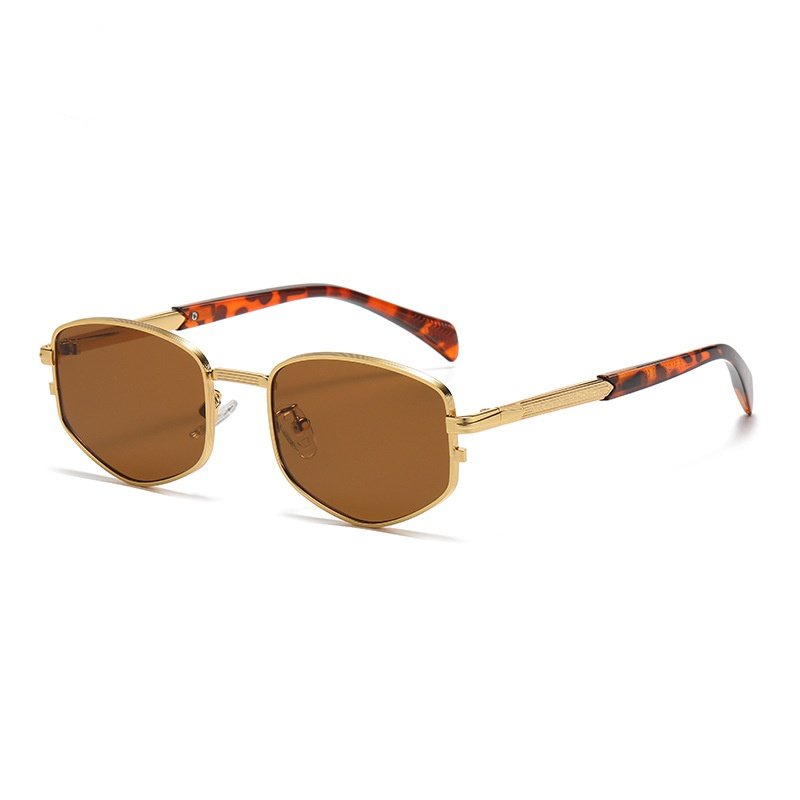 Popular retro vintage metal small frame high end sun glasses fashion uv protection trendy women sunglasses for men