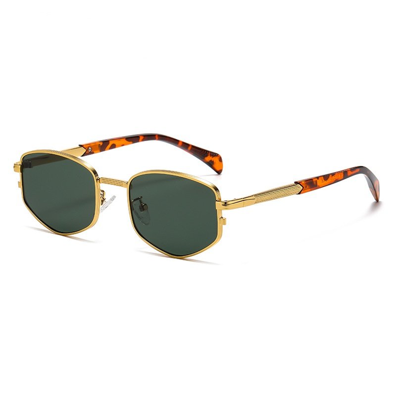 Popular retro vintage metal small frame high end sun glasses fashion uv protection trendy women sunglasses for men