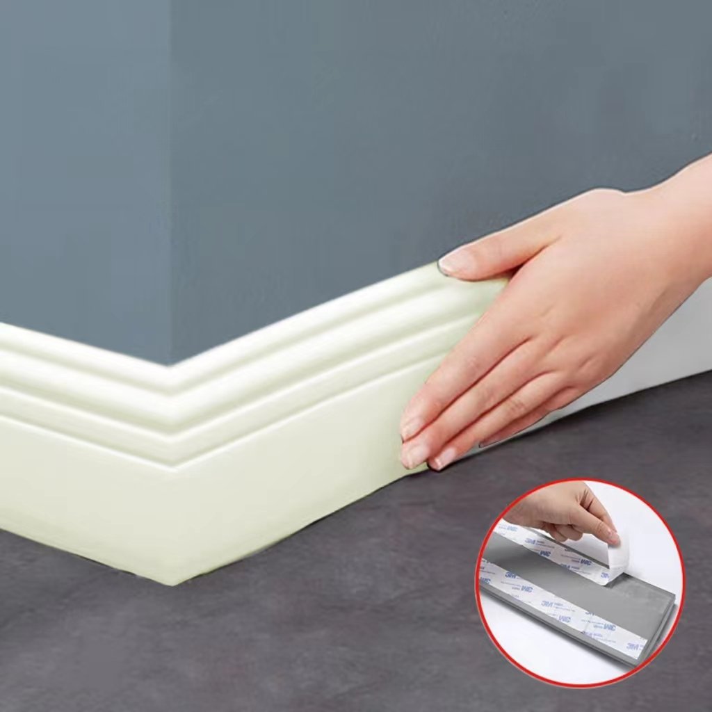 Irini PS Foam Charcoal Polystyrene Wainscoting Waterproof Self Adhesive Skirting Line For Home Decoration