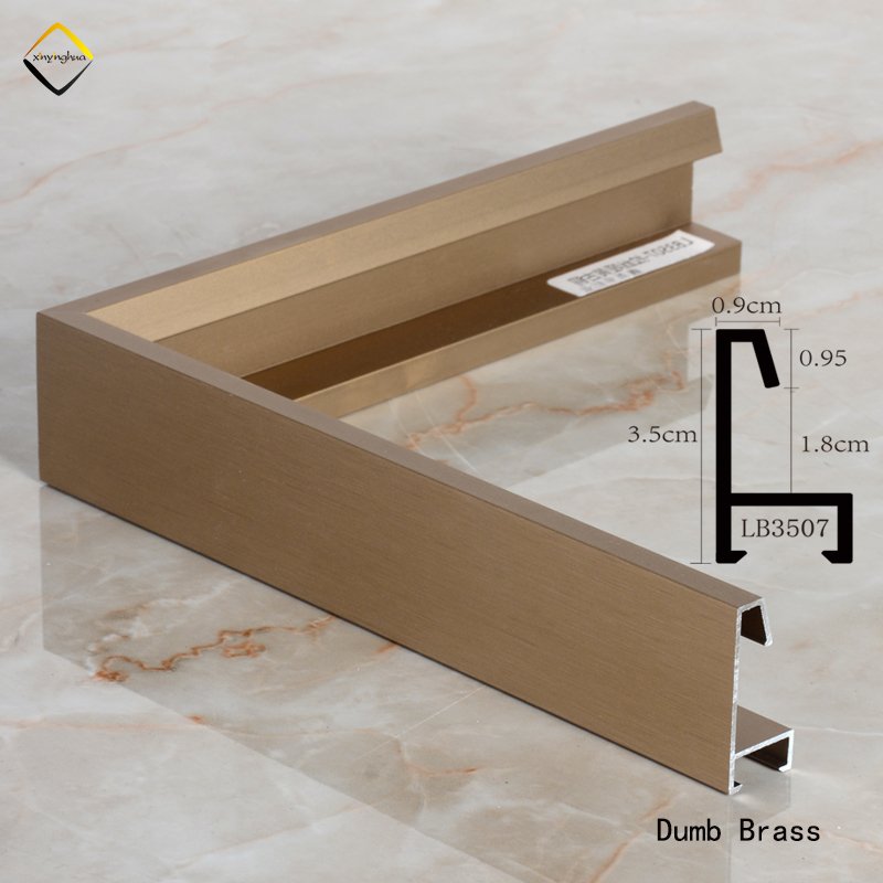 Factory Outlet Customized Metal Photo Frame Brushed Dumb Brass Aluminium Poster Frames Moulding Aluminum Profile