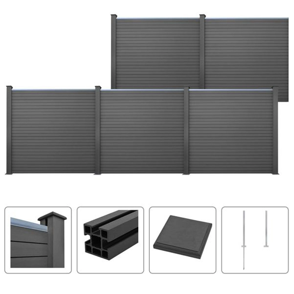 Modern 1.8m Aluminium Fence Post WPC Frame Waterproof Gate Driveway Fence High Quality Rail fencing