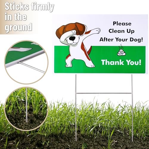 No Pooping Dog Signs for Yard, Pick Up Your Dog Poop Signs, Dog Poop Sign, No Poop Dog Signs for Yard