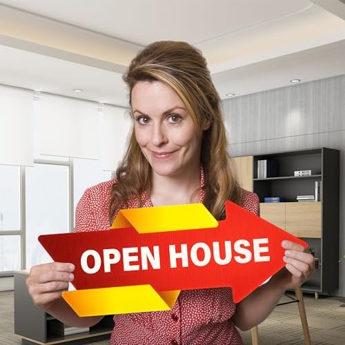 Open house arrow yard signs with stakes Property sale directional arrows signs for Outdoor real estate agent supplies