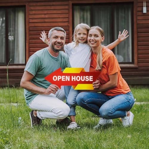 Open house arrow yard signs with stakes Property sale directional arrows signs for Outdoor real estate agent supplies