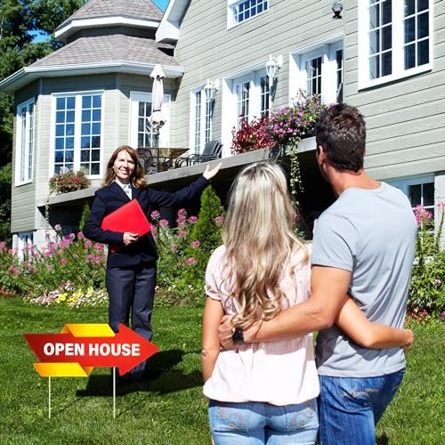 Open house arrow yard signs with stakes Property sale directional arrows signs for Outdoor real estate agent supplies