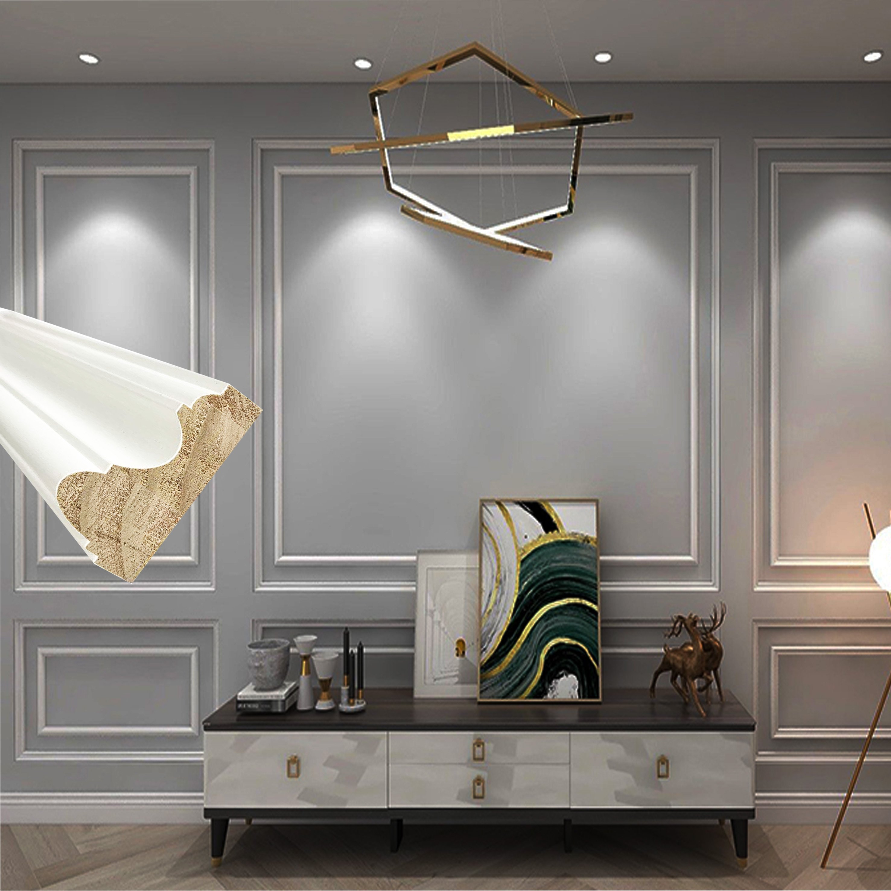 White Paint Comes Solid Wood Decorative Strip And Wood Moulding Frame Mouldings Baseboard Molding Primed Mdf Moulding