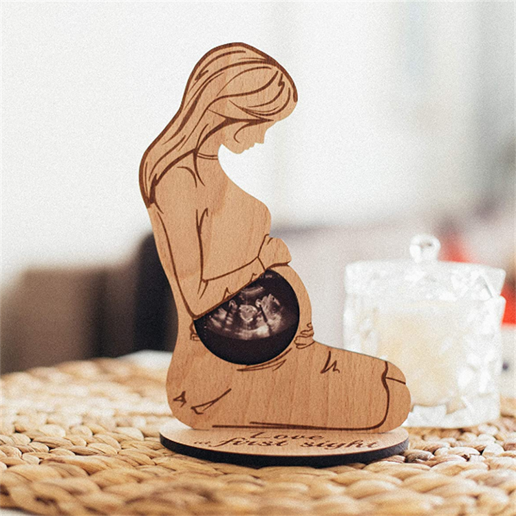 High Quality Brown Ultrasound Picture Frame Keepsake Wooden Picture Photo Frame Baby