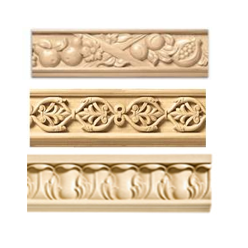 Wooden Picture Frame Moulding Long Decoration Line 96 inch Hand Carved Wood Frame Mouldings